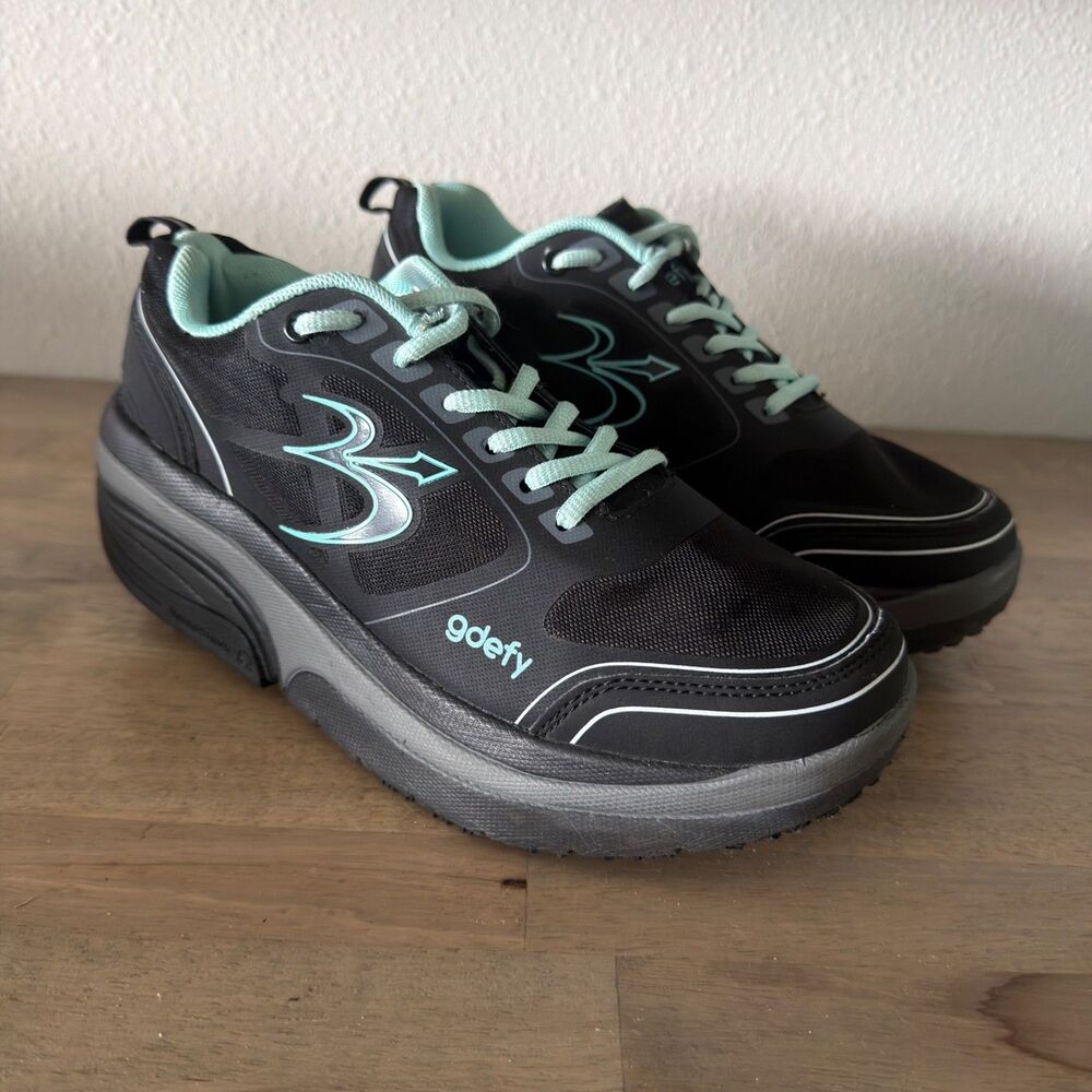 Gravity Defyer GDEFY Walking Shoes Black Aqua Women's 8.5
